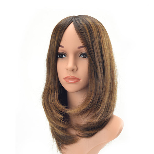 Sheitel Short Layer Highlight Color European Hair Jewish Wig